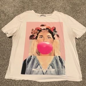 Zara white Tshirt size medium (womens)